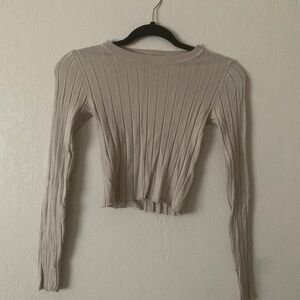Garage Knit Beige Crop Top